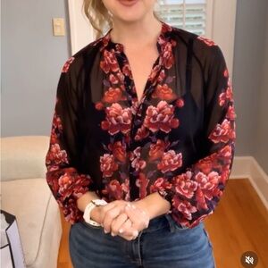 Long sleeve floral blouse